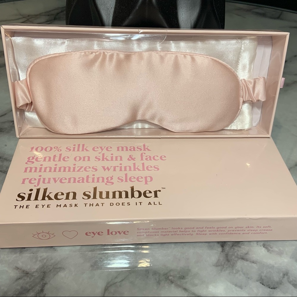 Silken Slumber Solid Silk Eye Mask - Pink Blush - NWT $45